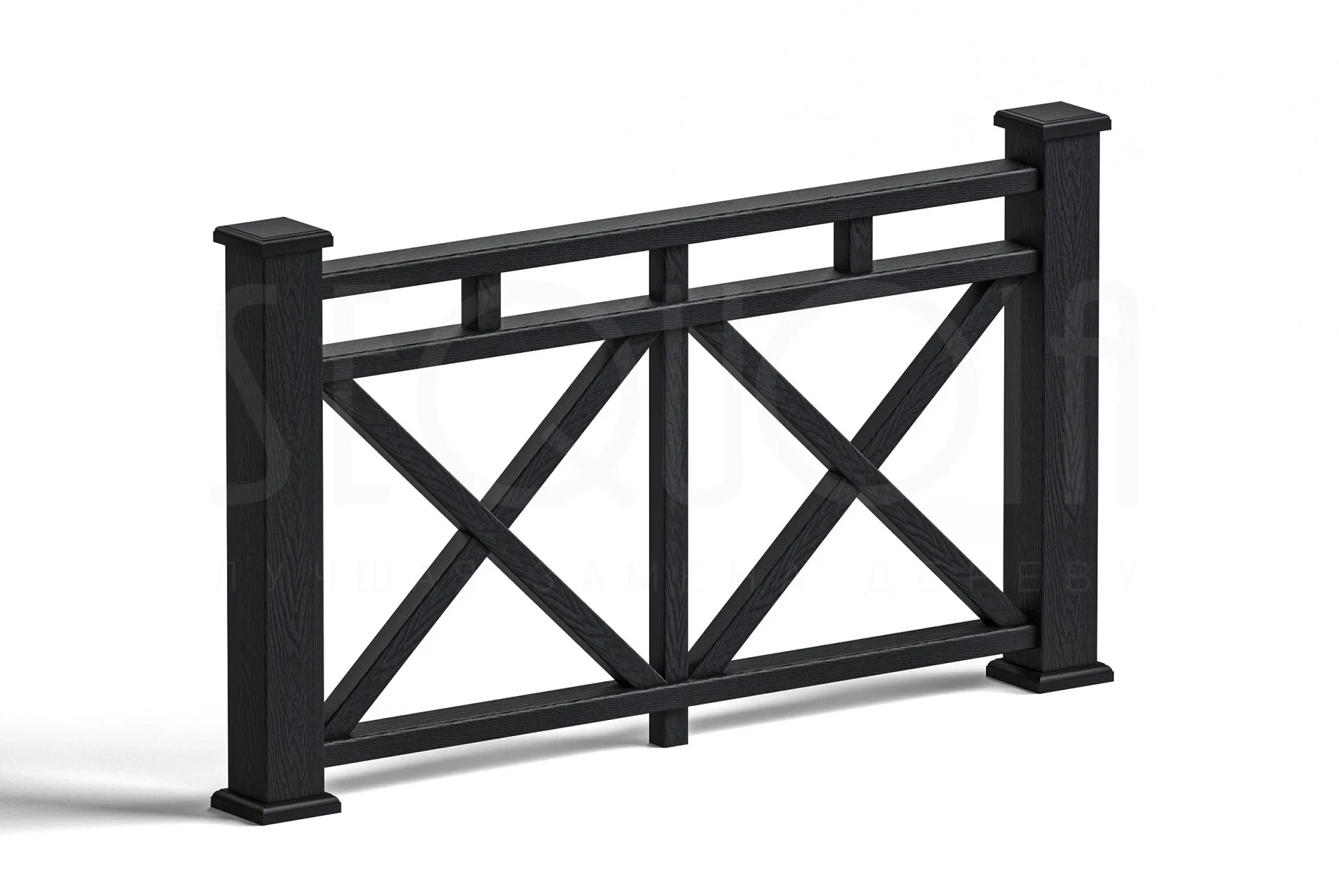 Ограждение Sequoia Evolution 3D Бастион Black 1000х1740 мм - фото 1