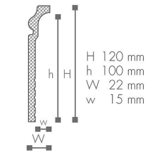 Плинтус дюрополимерный NMC Wallstyl CF3 22х120 мм