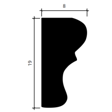 Молдинг дюрополимерный Европласт 6.51.321 8х19 мм