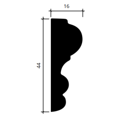 Молдинг дюрополимерный Европласт 6.51.400 16х44 мм