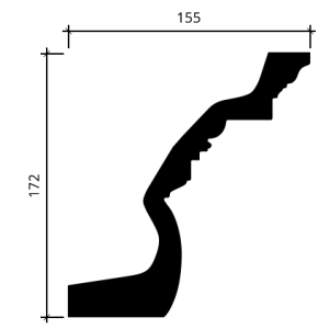 Карниз гибкий полиуретановый Европласт 1.50.152 155х172 мм