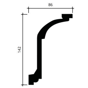 Карниз гибкий полиуретановый Европласт 1.50.166 86х142 мм