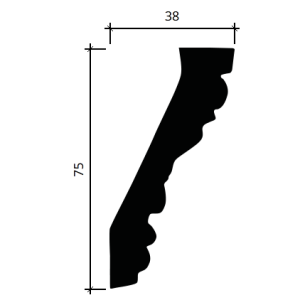 Карниз гибкий полиуретановый Европласт 1.50.181 38х75 мм