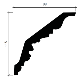 Карниз гибкий полиуретановый Европласт 1.50.185 98х115 мм