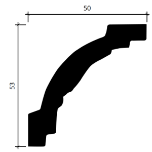 Карниз гибкий полиуретановый Европласт 1.50.188 50х53 мм