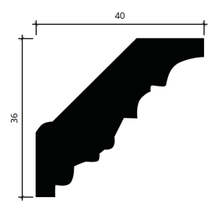Карниз гибкий полиуретановый Европласт 1.50.204 40х36 мм