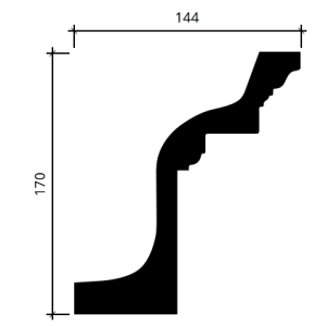 Карниз полиуретановый Европласт 1.50.151 144х170 мм