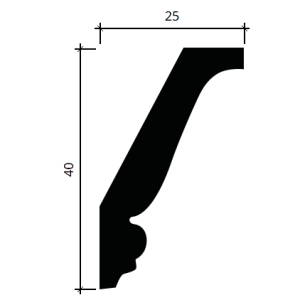 Карниз полиуретановый Европласт 1.50.191 25х40 мм