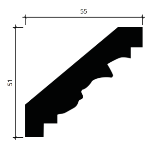 Карниз полиуретановый Европласт 1.50.195 55х51 мм
