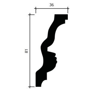 Карниз полиуретановый Европласт 1.50.259 36х81 мм