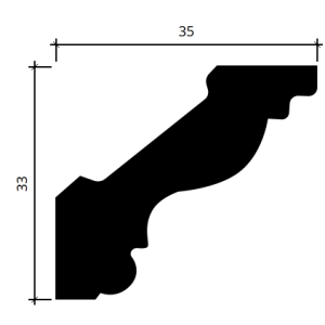 Карниз полиуретановый Европласт 1.50.272 35х33 мм