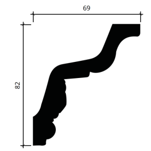 Карниз полиуретановый Европласт 1.50.278 69х82 мм