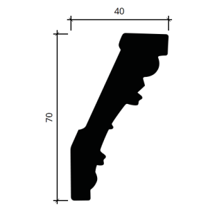 Карниз полиуретановый Европласт 1.50.282 40х70 мм