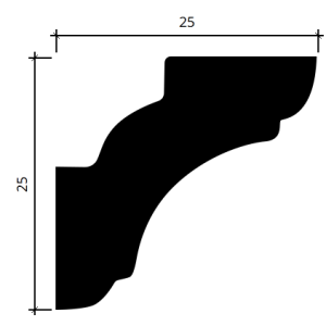 Карниз полиуретановый Европласт 1.50.292 25х25 мм