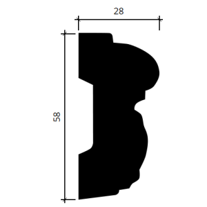 Молдинг полиуретановый Европласт 1.51.351 58х28 мм