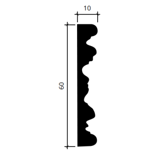 Молдинг полиуретановый Европласт 1.51.365 60х10 мм