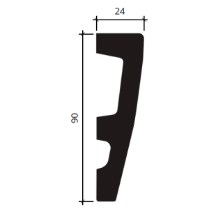 Молдинг полиуретановый Европласт 1.51.387 90х24 мм