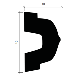 Молдинг полиуретановый Европласт гибкий 1.51.328 46х30 мм