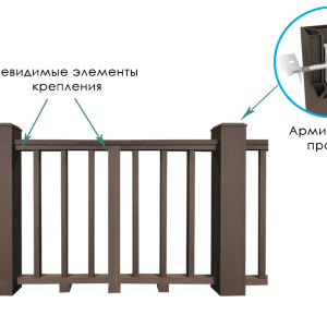 Балясина из ДПК Terrapol в цвет ограждения 30х50х2400 мм