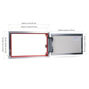 Люк распашной EuroFORMAT-R 4 поколения ЕТР 60х40