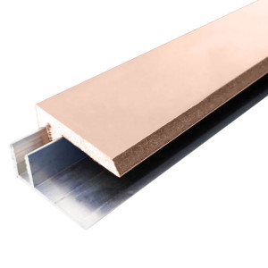 Стартовый и конечный профиль Holzhof ДПК + алюминий слоновая кость 20х40х3000 мм