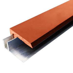 Стартовый и конечный профиль Holzhof ДПК + алюминий терракот 20х40х3000 мм