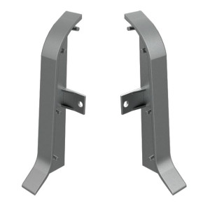 Торцевые окончания ПВХ для плинтуса Лука КПл 80-4 серебро