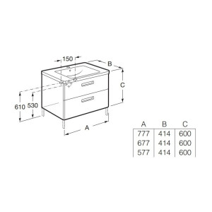 Тумба подвесная ROCA The Gap 60 см, цвет белый, ZRU9302734