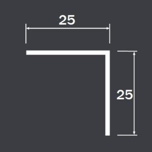 Уголок алюминиевый Евротрим матовое серебро 25х25