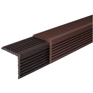 Уголок равнополочный Gardeck из ДПК Вельвет 57х57х3000 мм Коричневый