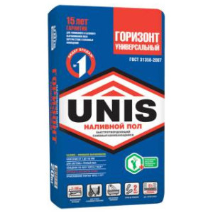Толстослойный наливной ровнитель Юнис Горизонт универсальный 20kg