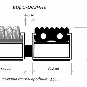 Грязезащитная решётка Brazis Резина - Ворс 26 мм