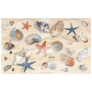 Декор Нефрит-Керамика ативный массив Аликанте бежевый (звездочки, ракушки)  07-00-5-10-10-11-120