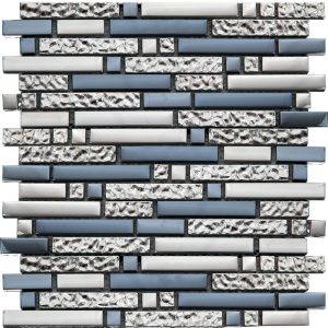 Мозаика MiR mosaic Natural Hi-tech Стекло синий, серебро HTC-502-M