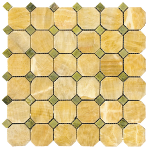 Мозаика MiR mosaic Natural Octagon Оникс, Мрамор желтый, зеленый 7M073+7M068-BP