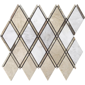 Мозаика MiR mosaic Valencia Crema Marfil, Bianco Carrara VL-D03