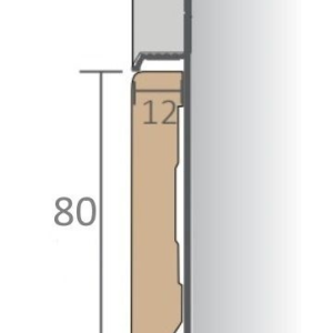 Плинтус Pro Design 323 скрытый Чёрный RAL9005 Муар 12х80 мм (пог. м)