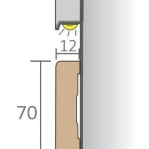 Плинтус Pro Design 323 скрытый Чёрный RAL9005 Муар 12х80 мм (пог. м)