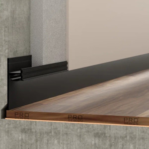 Плинтус Pro Design 7209 теневой скрытый RAL9005 Чёрный муар 17.5х30х52х2700 мм (пог. м)