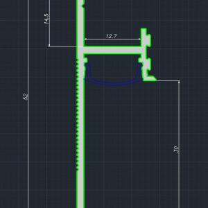 Плинтус Pro Design 7209 теневой скрытый RAL Любой цвет 12.7х30х52х2700 мм
