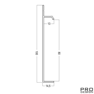 Плинтус Pro Design Universal 235 скрытый Золотой 14.5х80 мм (пог. м)