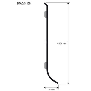 Алюминиевый плинтус Progress Profiles BTAA 100А 10х100х2000 мм (пог. м)