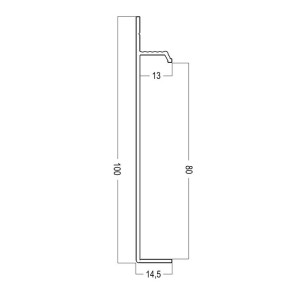 Плинтус AluminiumPro AL13-235 скрытый RAL9005 Чёрный 13х80/100х2700 мм (пог. м)