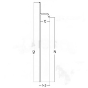 Плинтус AluminiumPro AL13-323 RAL9005 Чёрный 13х80/100х2700 мм (пог. м)