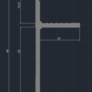Плинтус AluminiumPro AL13-7208 Panei теневой скрытый Анодированный 16х30/46х2700 мм (пог. м)
