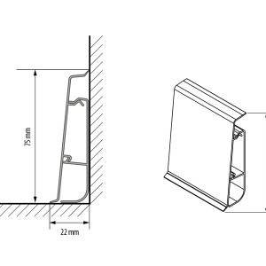 Плинтус Cezar Hi-Line Prestige M163 Дуб аспен 22х75 мм (пог. м)