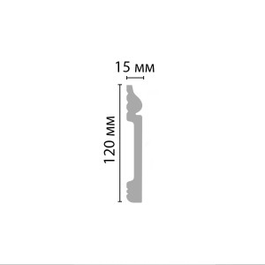 Плинтус Decomaster D004 15х120х2000 мм (пог. м)