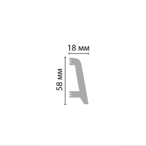 Плинтус Decomaster D231 18х58х2000 мм (пог. м)