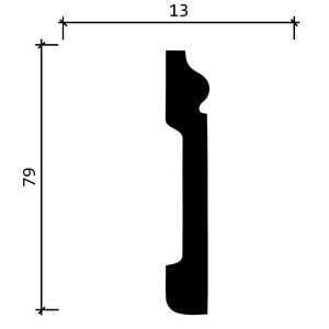 Плинтус Decor Dizayn 005-10 13х79х2400 мм (пог. м)