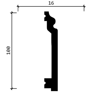 Плинтус Decor Dizayn 701-25 16х100х2400 мм (пог. м)